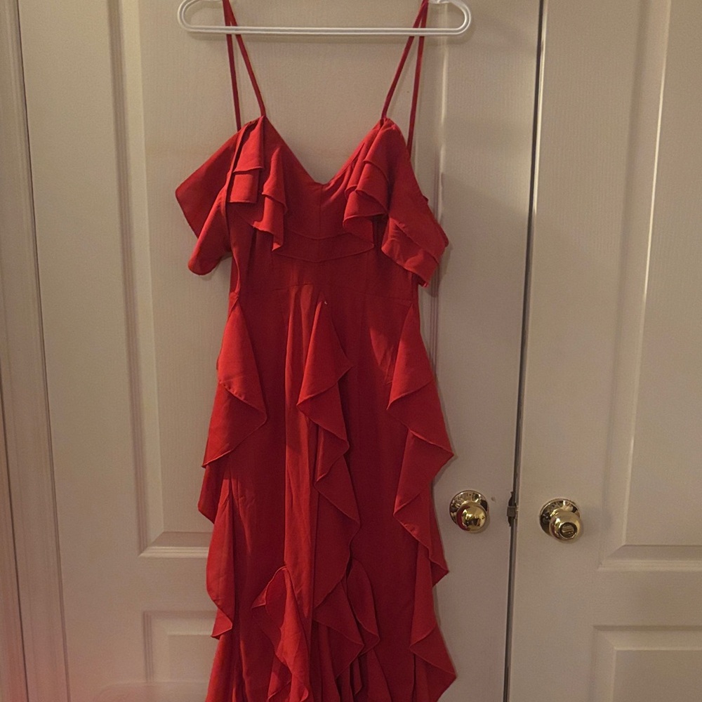 Red maxi dress